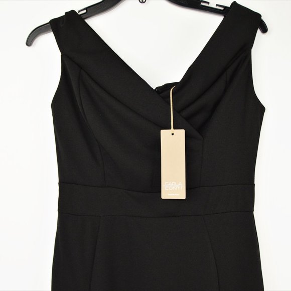 NWT CARLA CONTI Portrait Front Slit Dress Italy - Picture 5 of 6